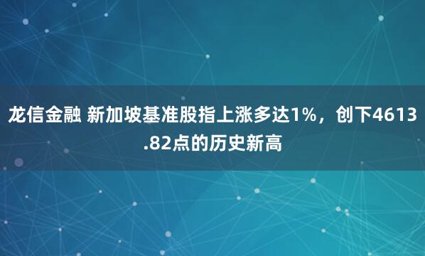 龙信金融 新加坡基准股指上涨多达1%，创下4613.82点的历史新高